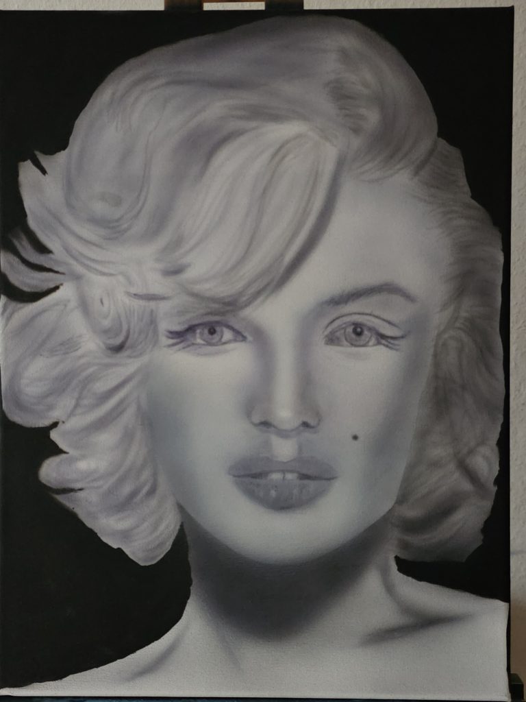 airbrush kunst 7 Marylin Monroe Airbrush auf Leinen/Keilrahmen Maße: 40 x 30 cm
